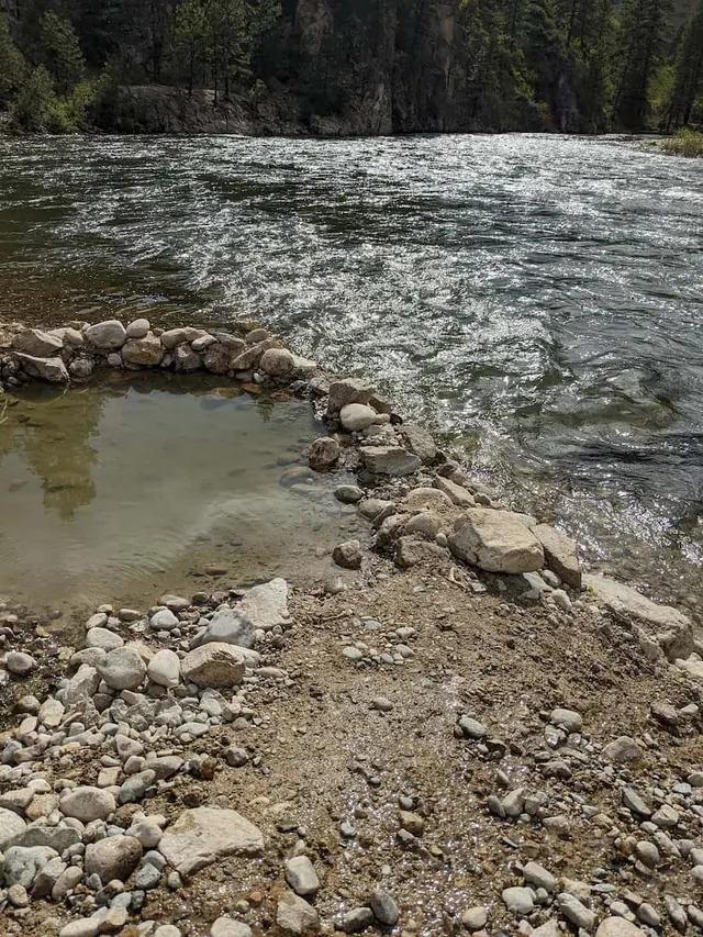 Riverside hot spring pool at sheep creek bridge hot spring idaho