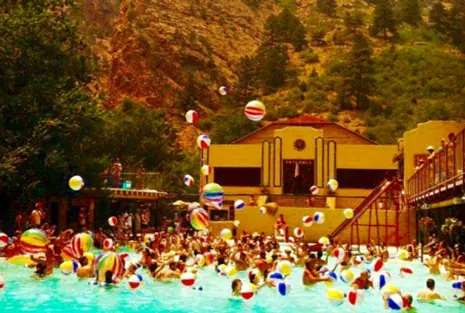 Outdoor pool in the evening — Eldorado Springs Pool