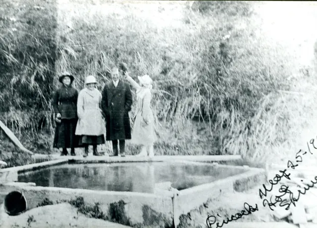 Historic photograph of Pincock Hot Springs in 1918