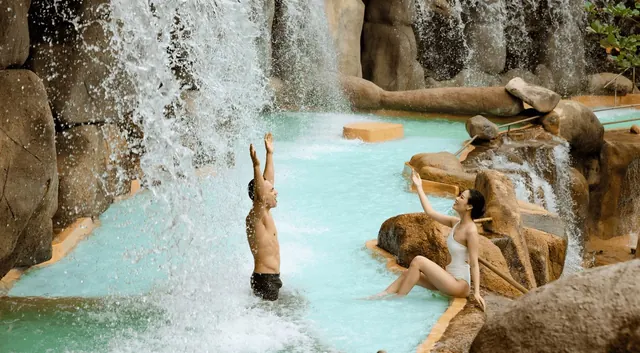 Outdoor bathing pool and waterfall — I-Resort Hot Mineral Springs Nha Trang