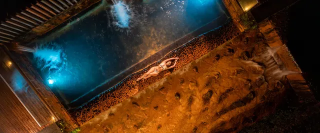 Thermal pool at night — Poca da Dona Beija