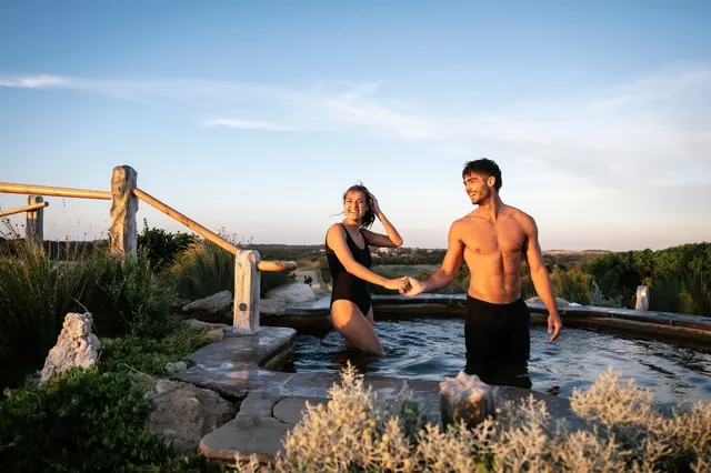 Bathing with views across the landscape — Peninsula Hot Springs