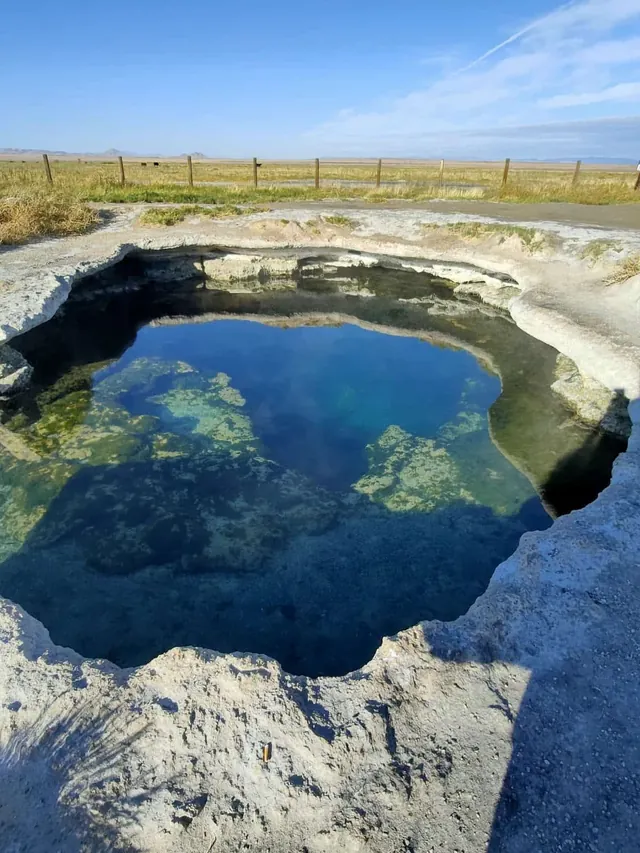 Meadow Hot Springs, Utah - three clear geothermal pools in an open pasture near Fillmore
