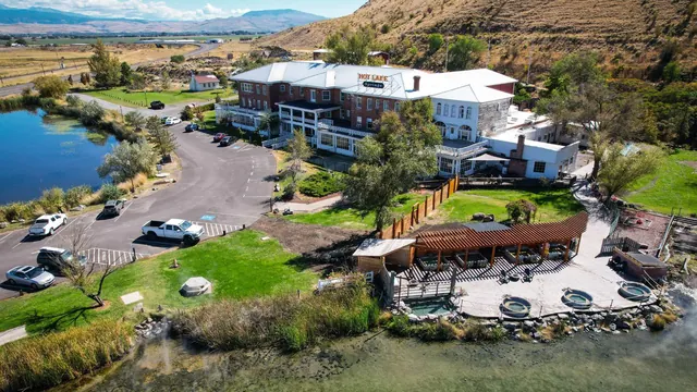 Aerial view of the spa grounds — Hot Lake Springs