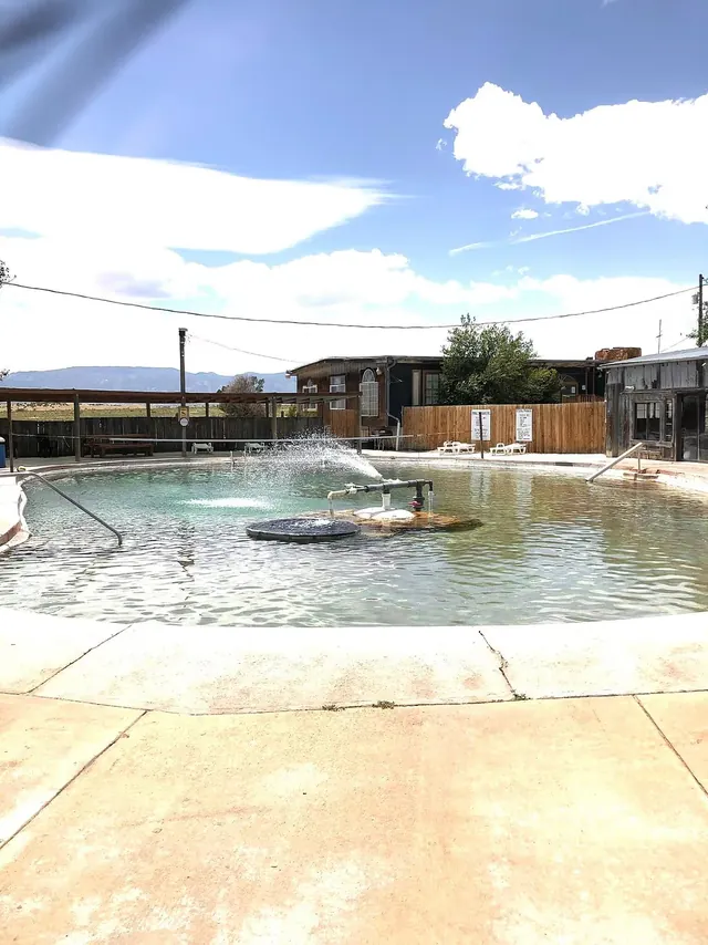 Outdoor circular pool at Dakota Hot Springs, Colorado