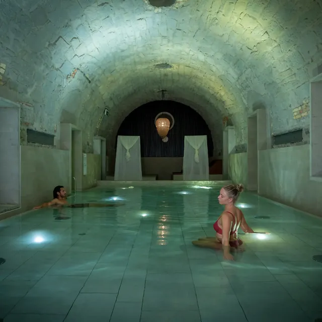 Vaulted thermal bathing area — Hürlimannbad Spa Zurich
