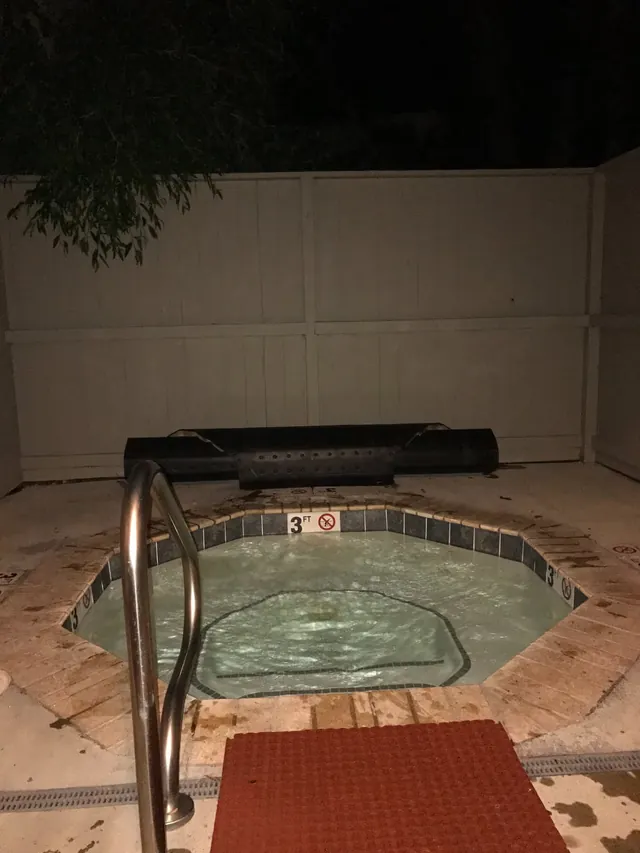 Hot spring plunge pool at Mammoth Hot Springs Hotel, Wyoming